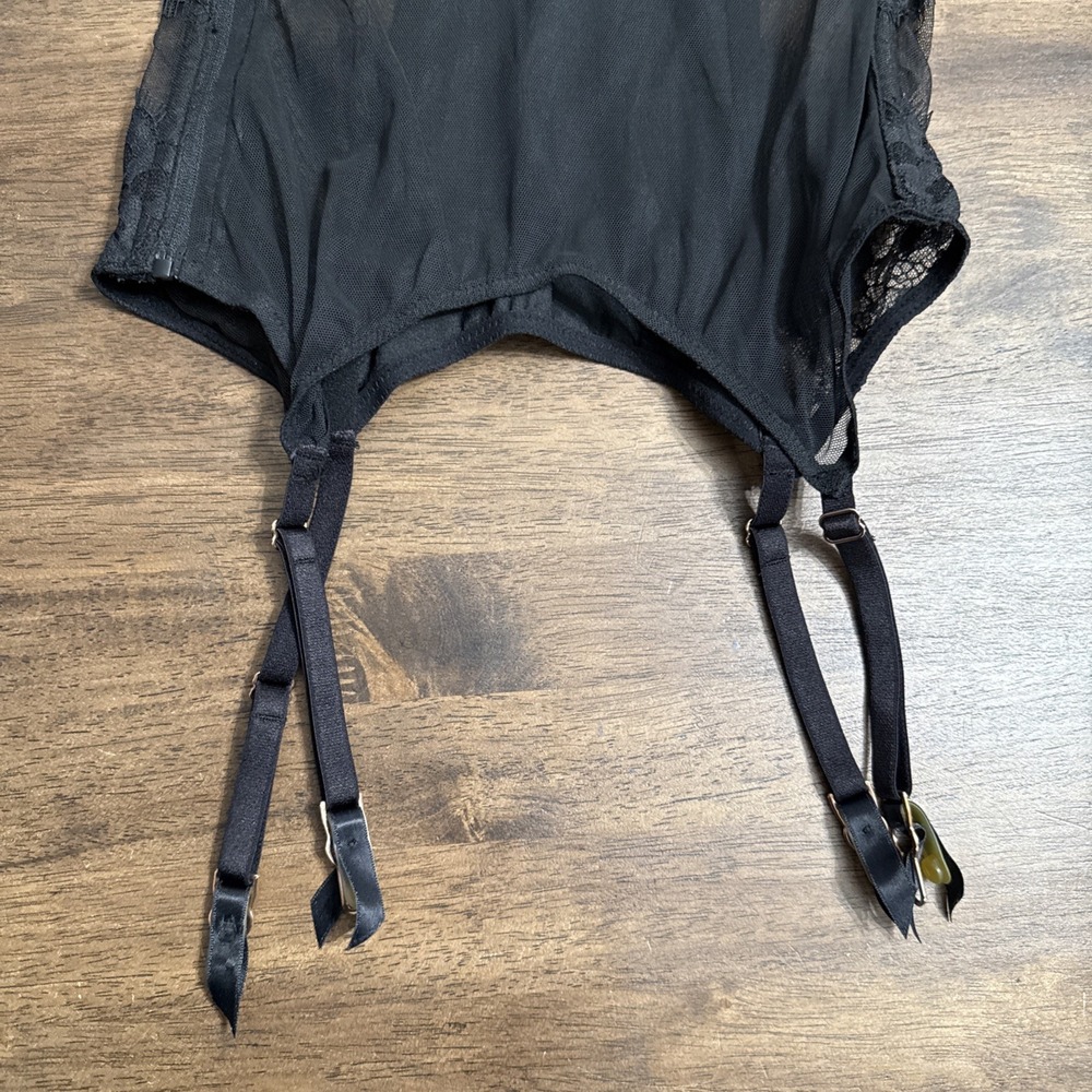 Victoria's Secret Black Lace Bone Corset Bustier Lingerie Top Victoria 34D - Picture 8 of 12